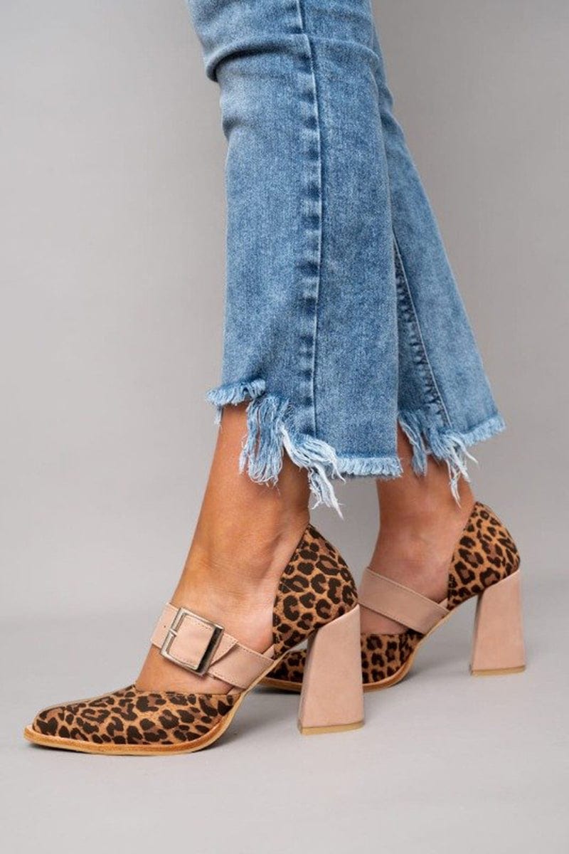 Lydia | Suede Leopard Print Heels
