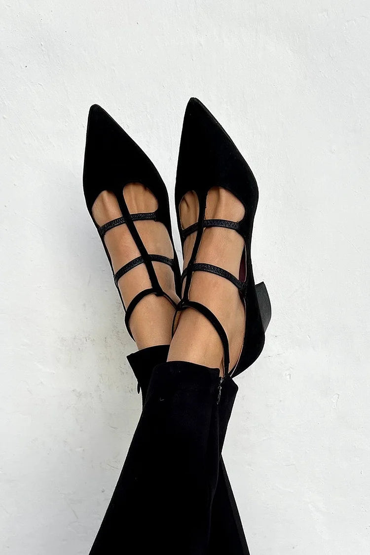 Deborah | Elegant Strappy Pointed Flats
