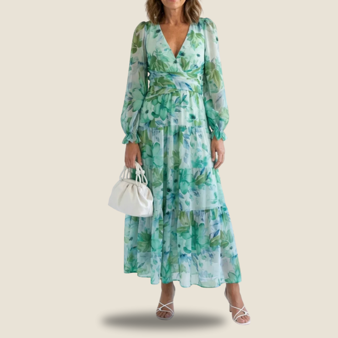 Althea | Long Sleeve Floral Maxi Dress