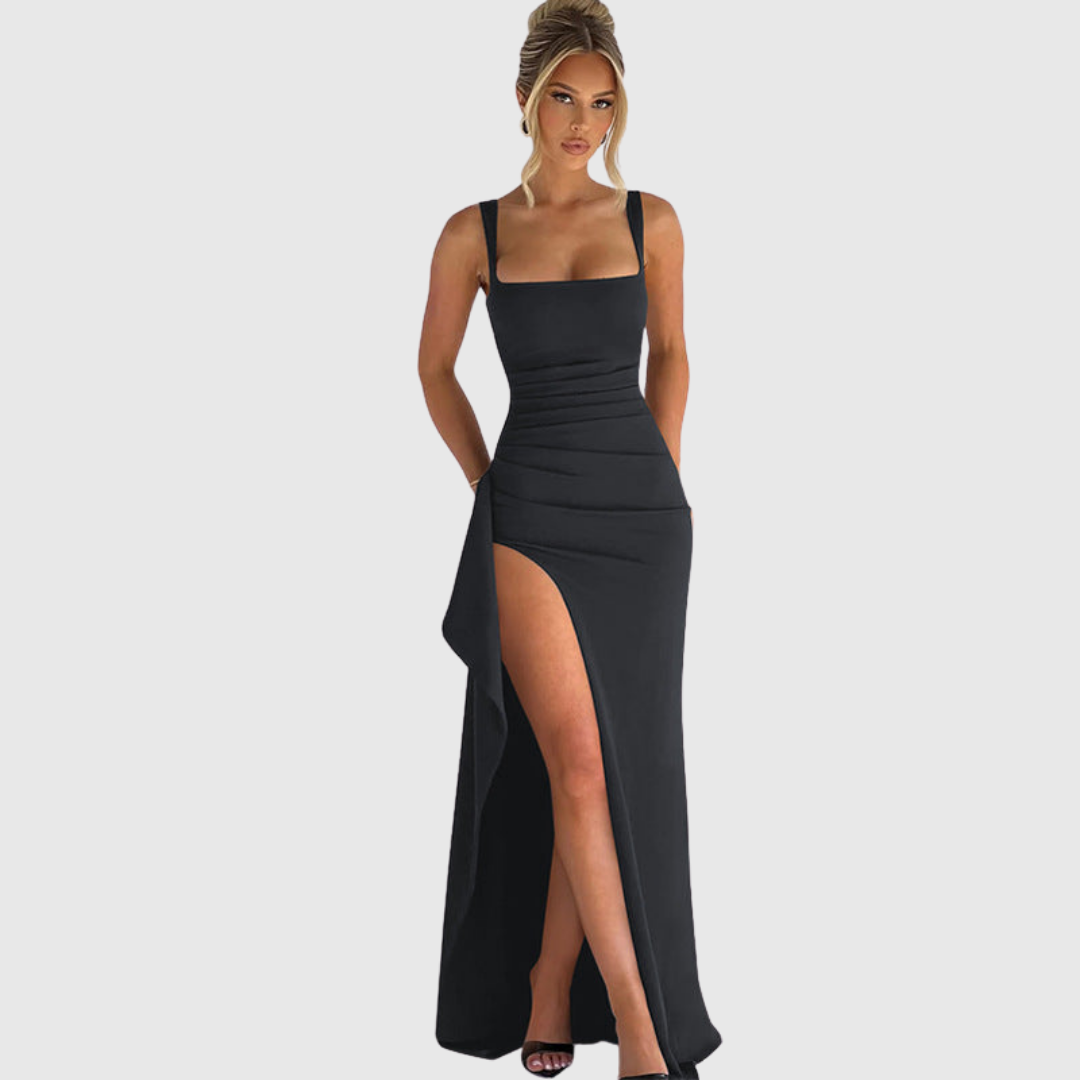 Celly | Elegant Formal Slip Maxi Dress with Open Back