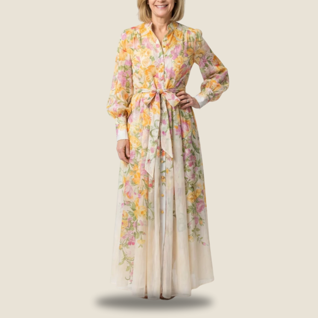 Cressida | Floral Sheer Long Sleeve Maxi Dress