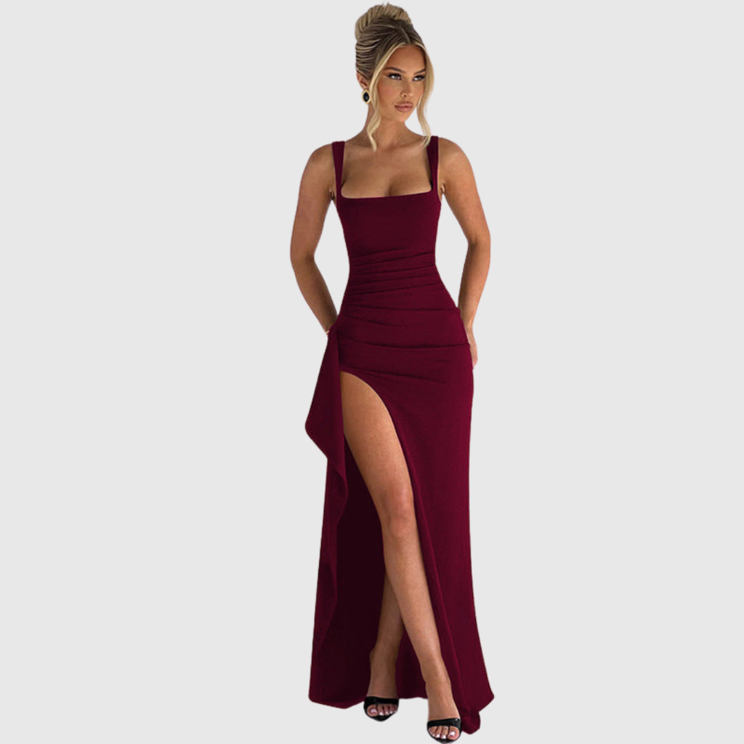 Celly | Elegant Formal Slip Maxi Dress with Open Back