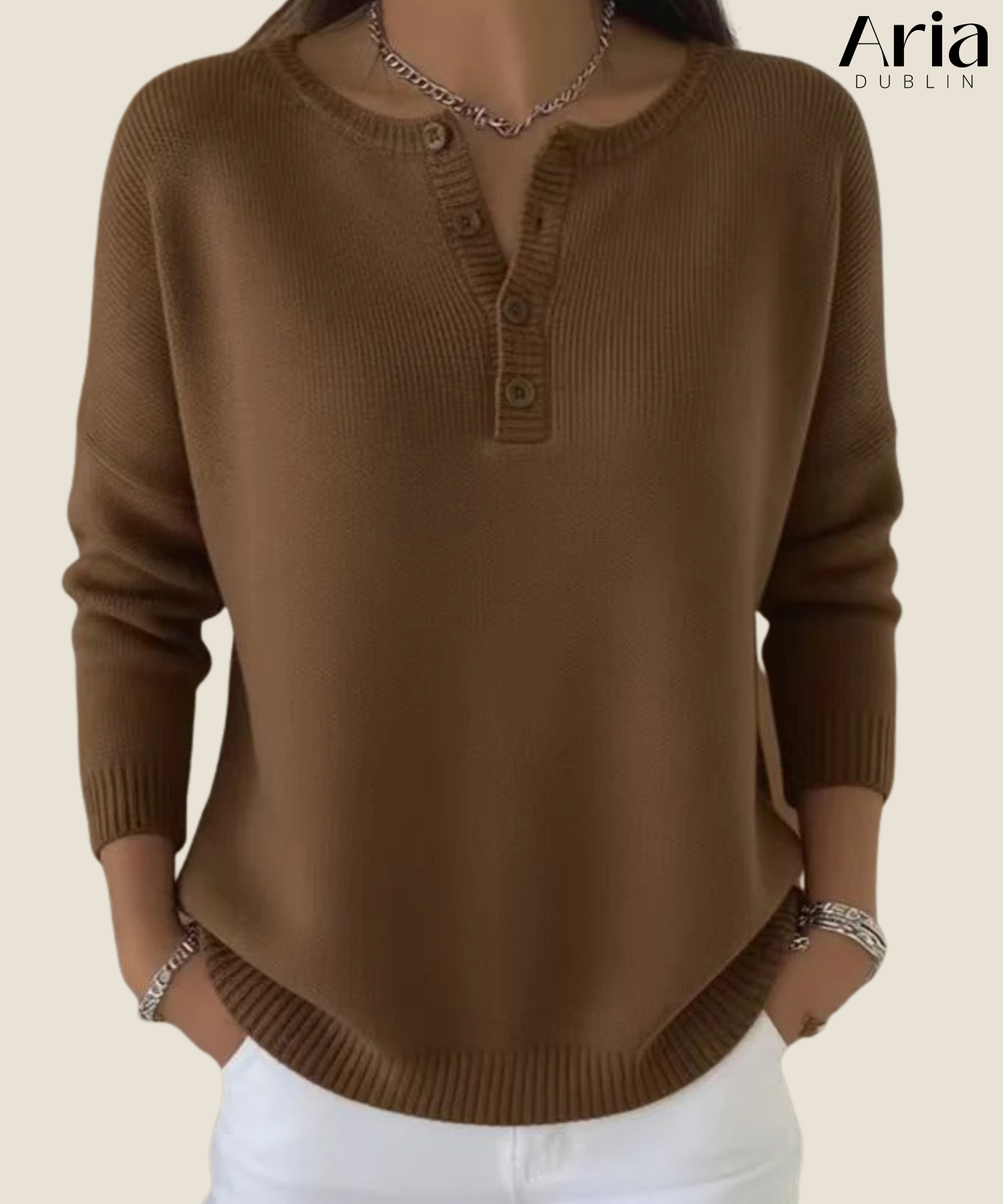 Averynna | Buttoned V-neck Sweater