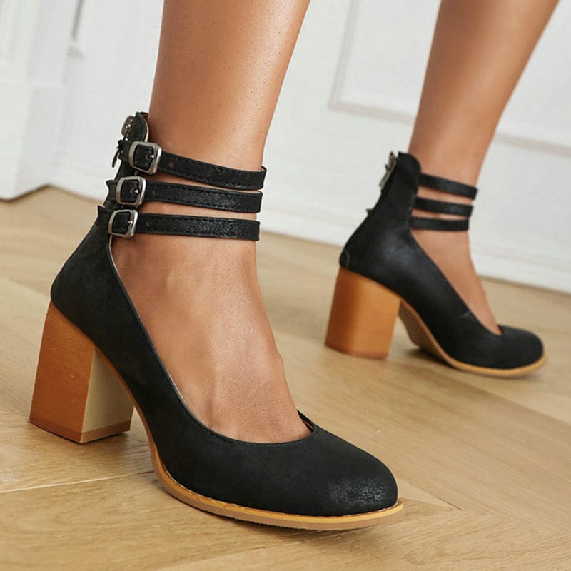 Ariana | Triple-Buckle High Heels