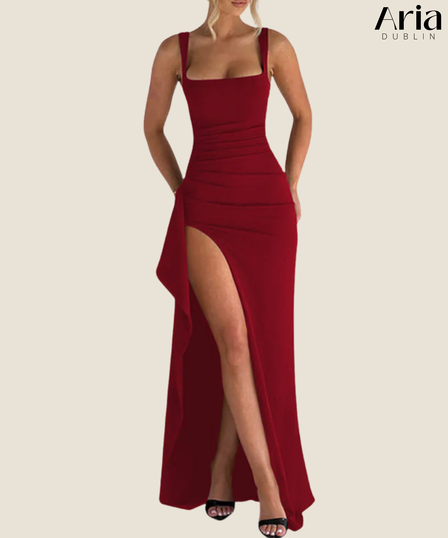 Celly | Elegant Formal Slip Maxi Dress with Open Back