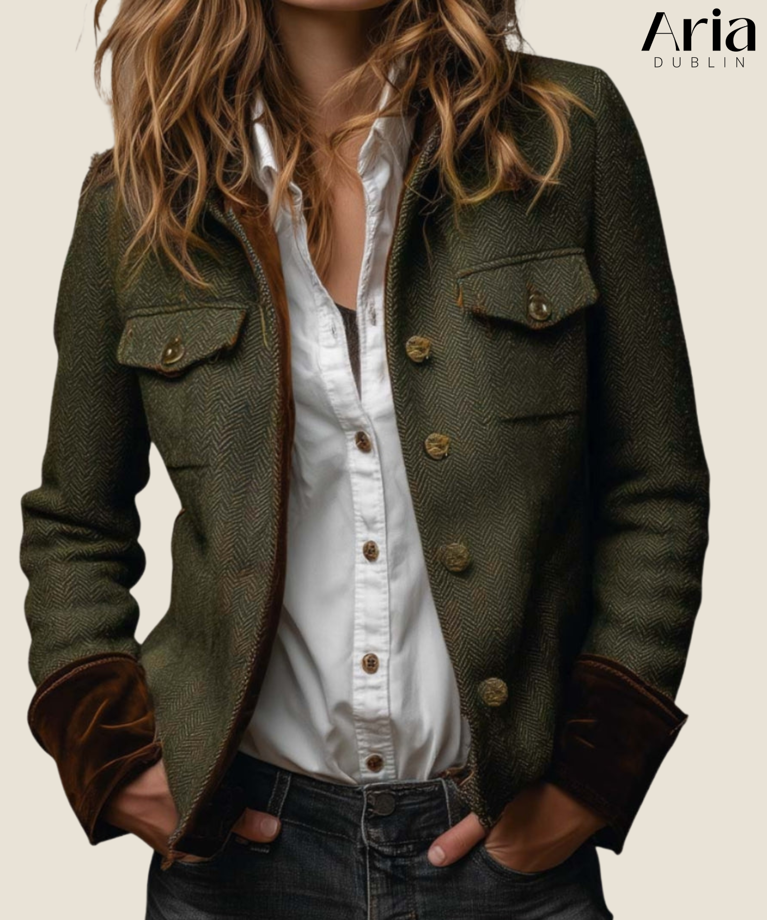 Corrie | Tweed Jacket with Velvet Details