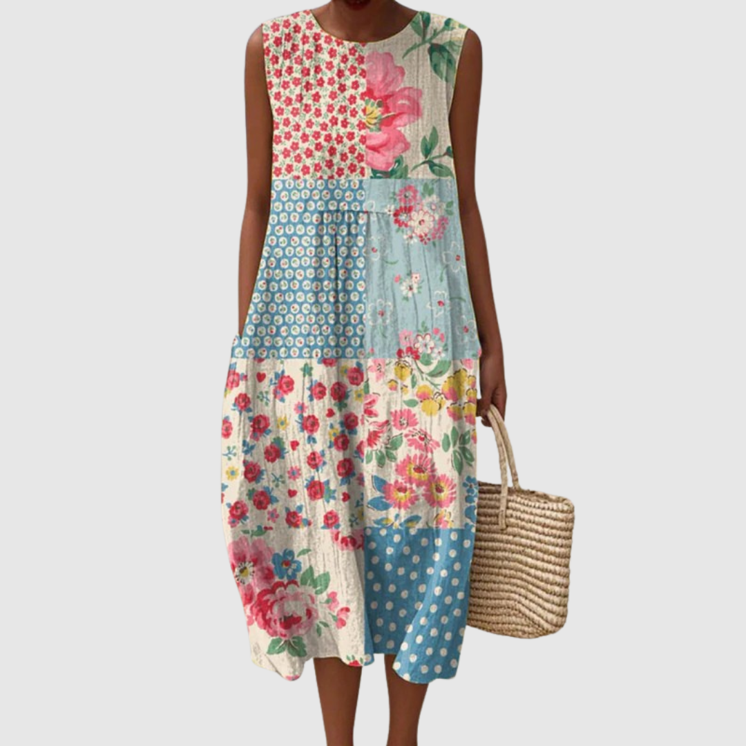 Anna | Patchwork Midi Dress