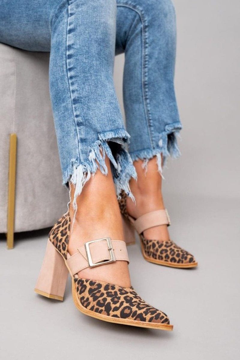 Lydia | Suede Leopard Print Heels
