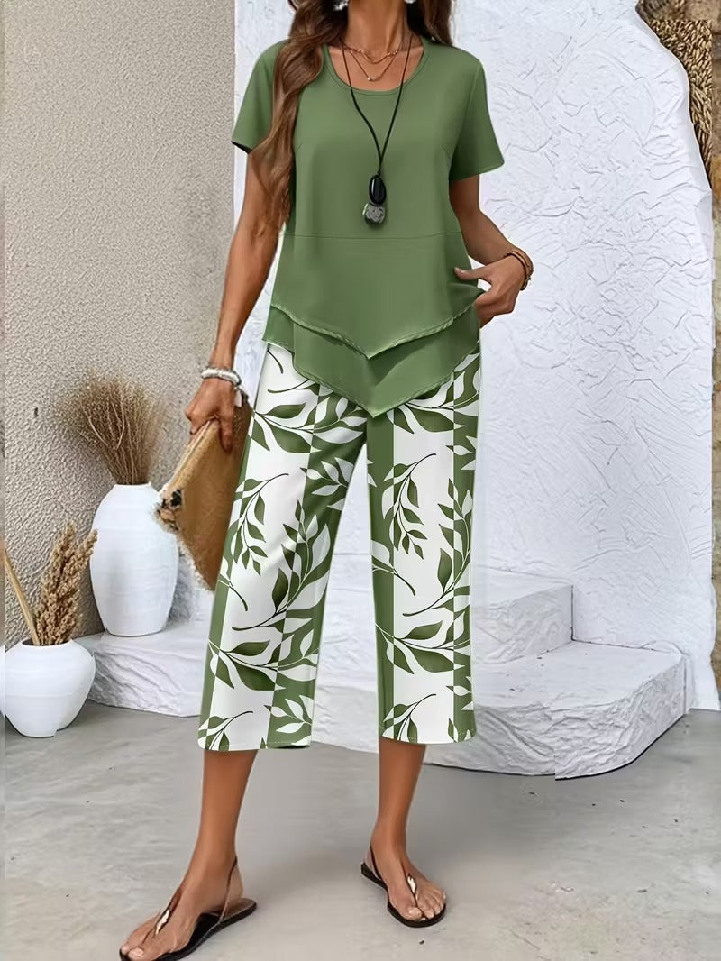 Avy | Casual Leaf Print Co-Ord Set