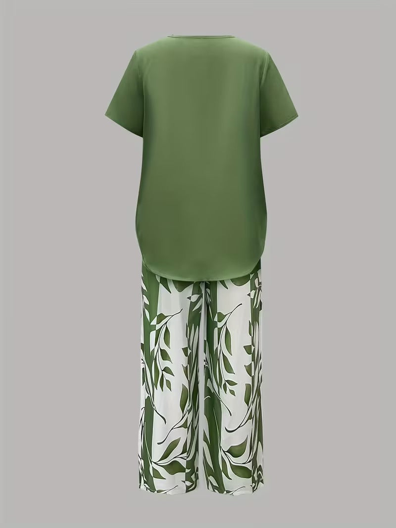 Avy | Casual Leaf Print Co-Ord Set