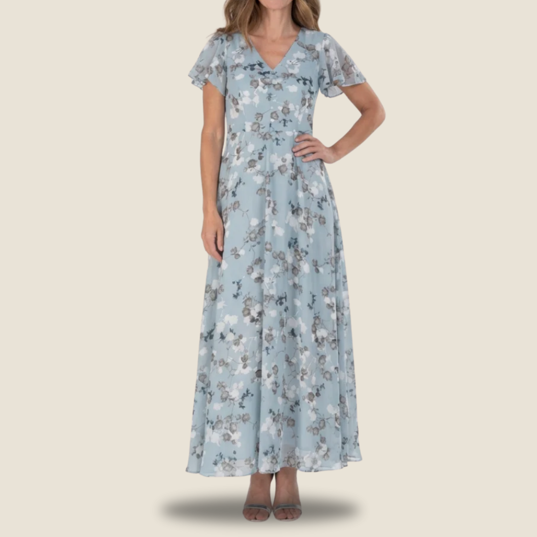 Ismeria | Floral Chiffon Maxi Dress