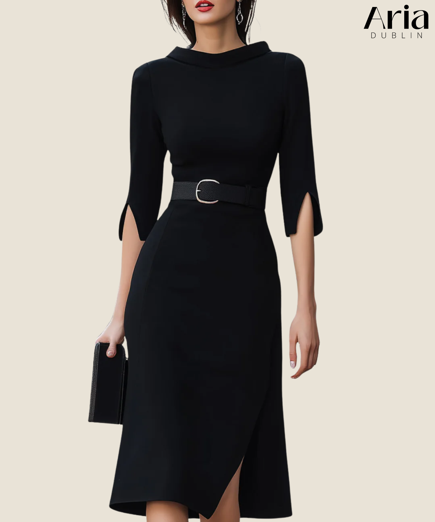 Blythewyn | Classic Black Midi Dress
