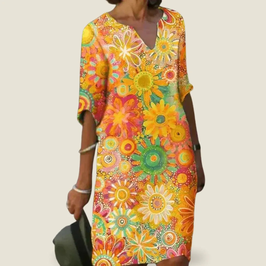 Nira | Vibrant Floral Midi Dress