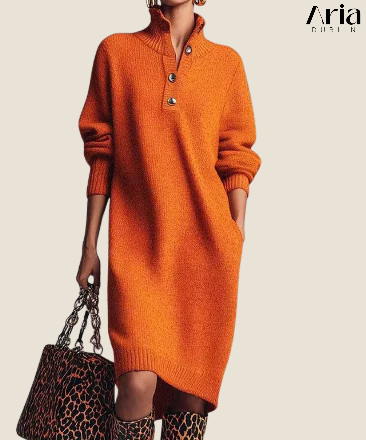 Arianell | Wool Winter Knit Midi Dress