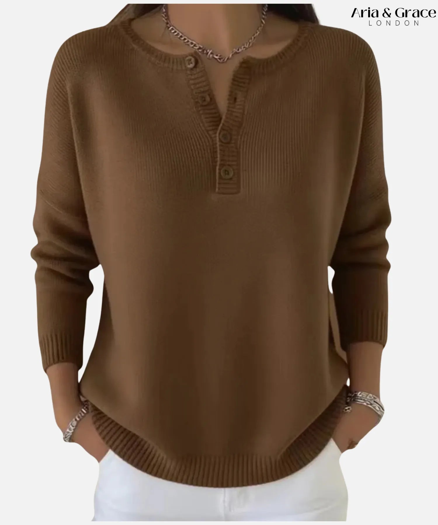 Averynna | Buttoned V-neck Sweater