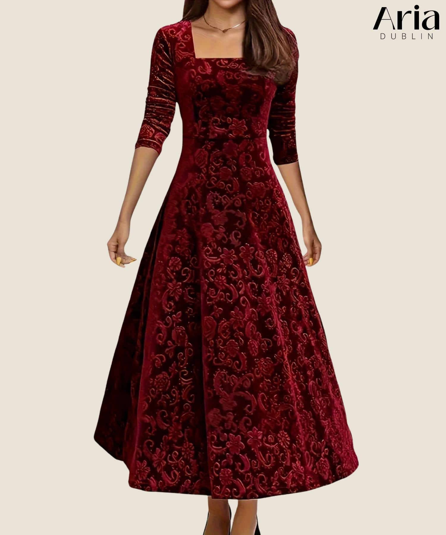 Vespera | Graceful Floral Midi Dress