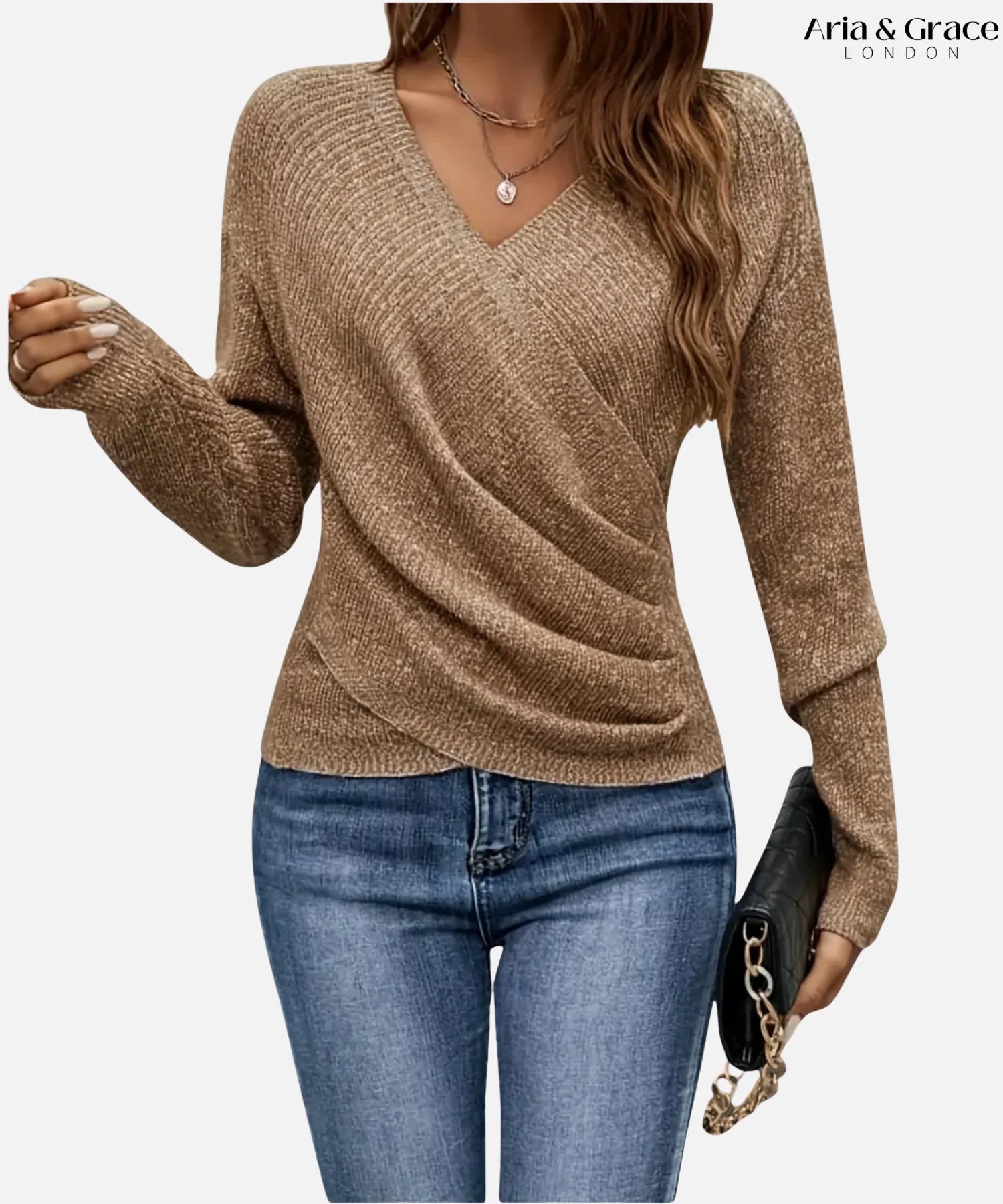 Seravielle | Elegant Wrap V-neck Top