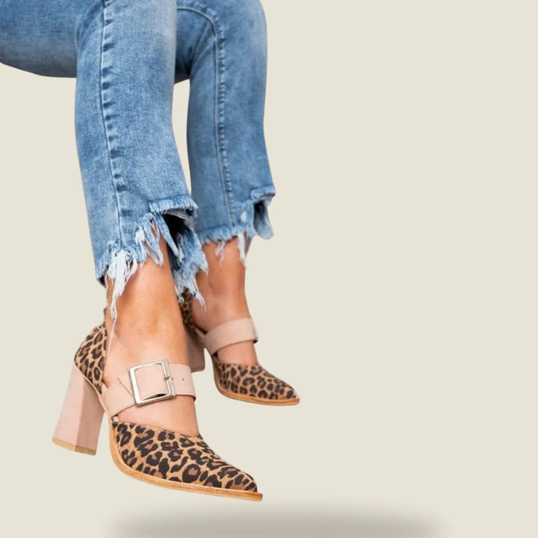 Lydia | Suede Leopard Print Heels