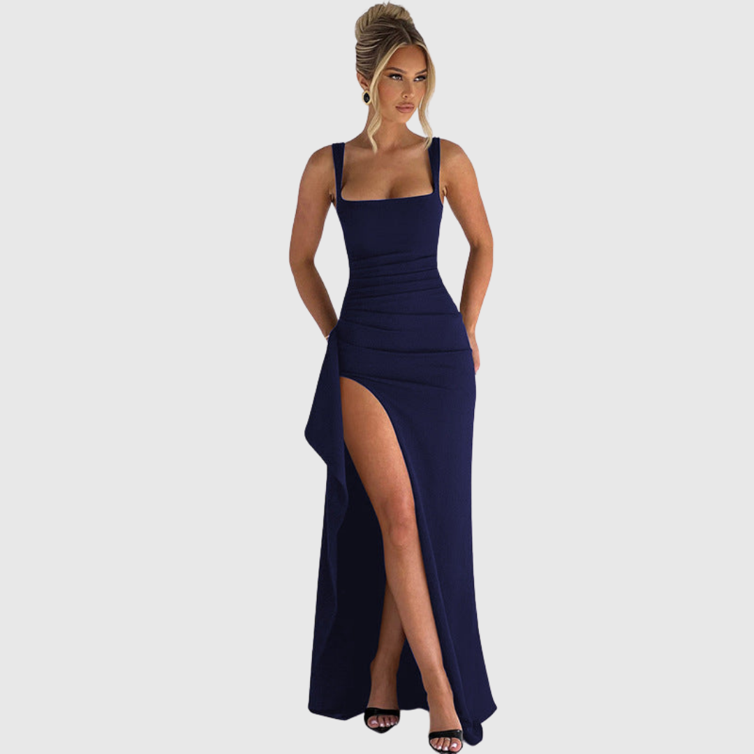 Celly | Elegant Formal Slip Maxi Dress with Open Back