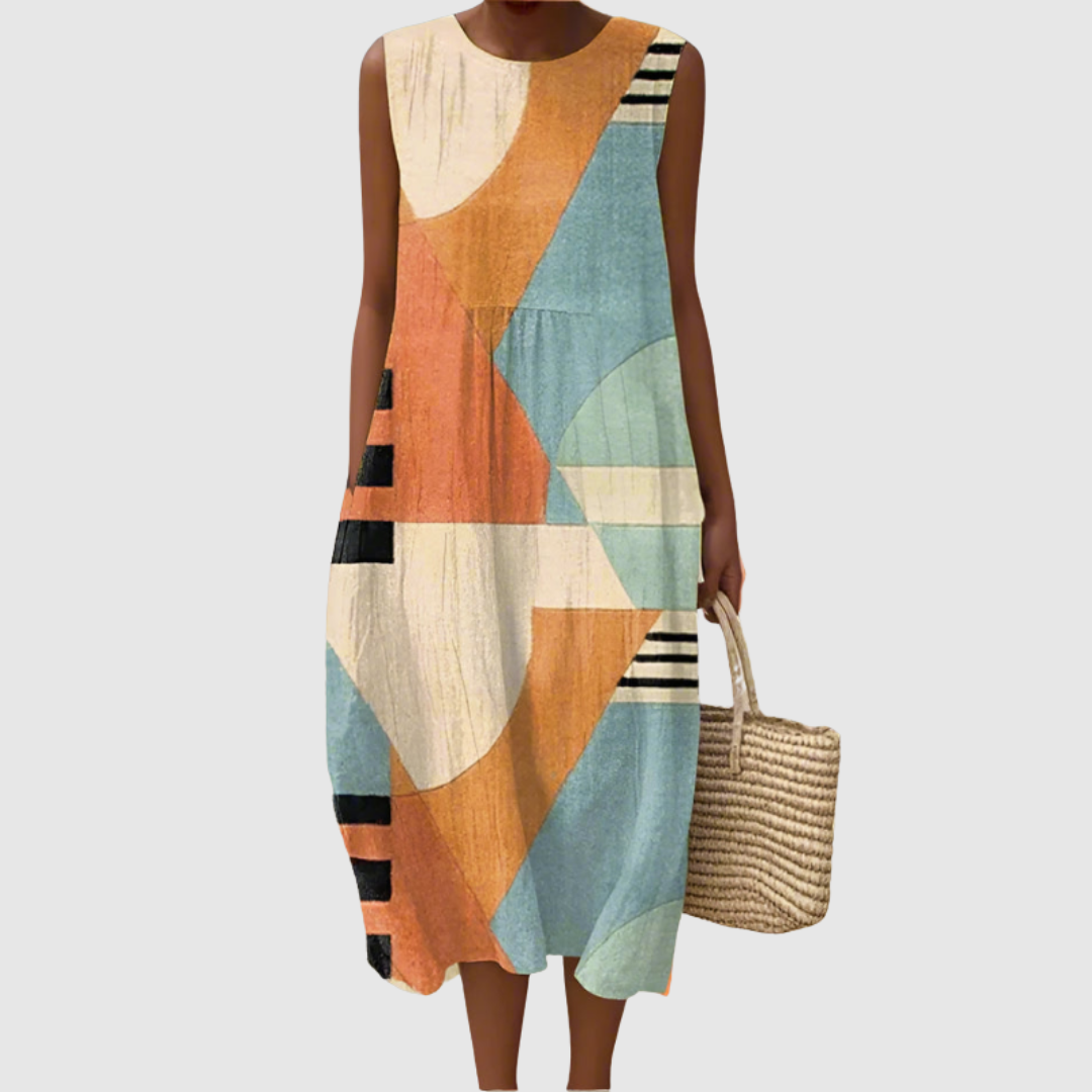 Iris | Geometric Midi Dress