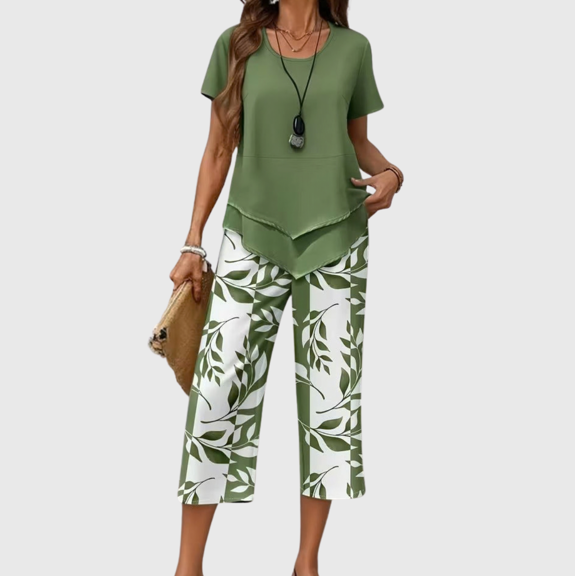 Avy | Casual Leaf Print Co-Ord Set