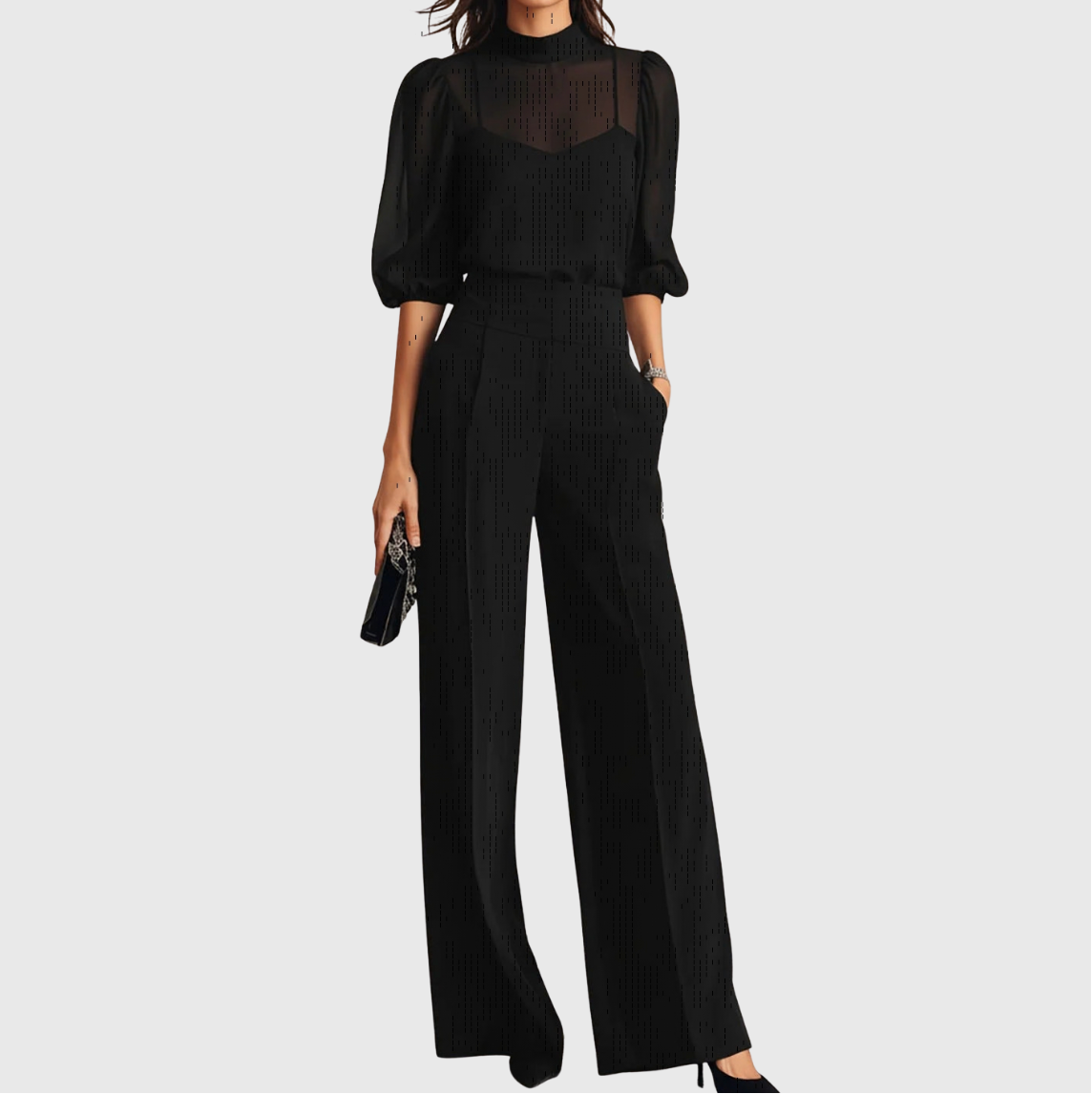 Elodie | Top and Wide-leg Trousers Three-piece Set